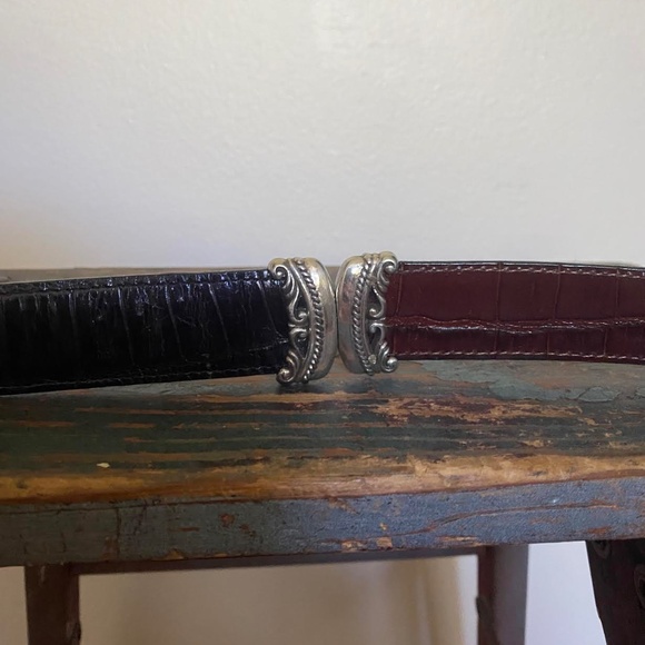 Vintage Leather Convertible Two Toned Belt (brown & black) - Picture 5 of 6